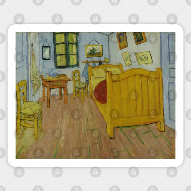 Bedroom in Arles (1888) Vincent van Gogh Sticker by Comrade Jammy